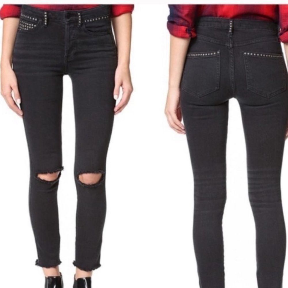 NEW Free People Stud High Rise Rocker Skinny Jeans